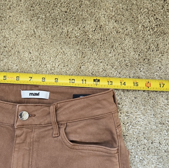 Mavi Viola jeans brown high rise slim straight raw hem womens 25/27 - Picture 10 of 11